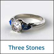 three stone diamond setting